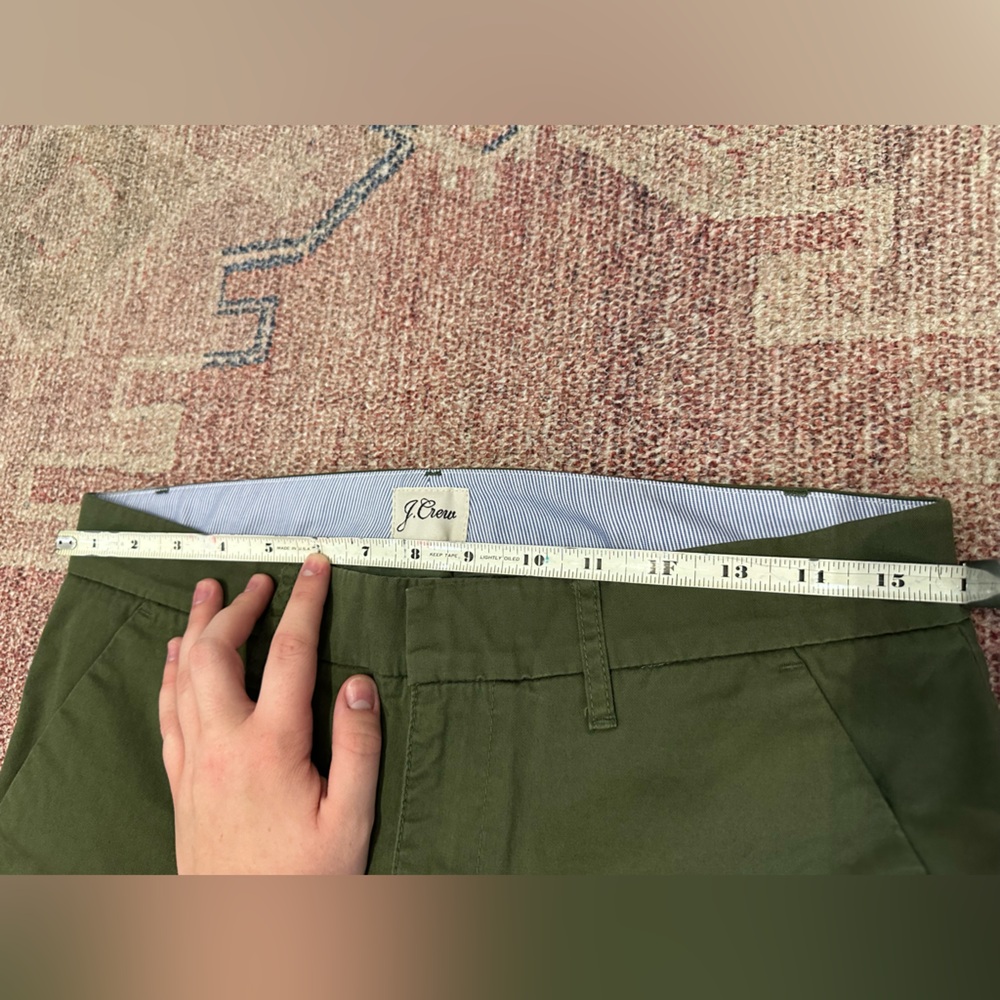 J Crew Slim Boyfriend chino 28 Green cotton khakis ankle - Picture 3 of 8